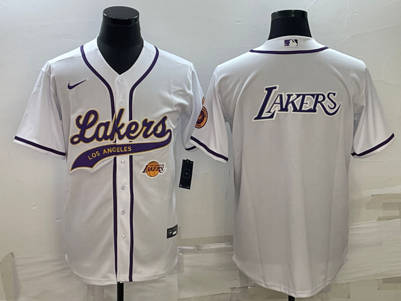 2023 Men Los Angeles Lakers Blank white NBA Jersey style 10